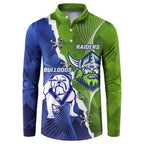 Custom Bulldogs And Raiders Rugby Button Sweatshirt Dynamic Style