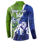 Custom Bulldogs And Raiders Rugby Button Sweatshirt Dynamic Style