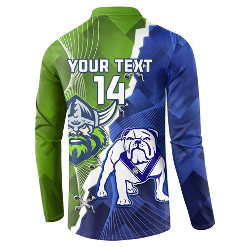 Custom Bulldogs And Raiders Rugby Button Sweatshirt Dynamic Style