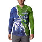 Custom Bulldogs And Raiders Rugby Button Sweatshirt Dynamic Style