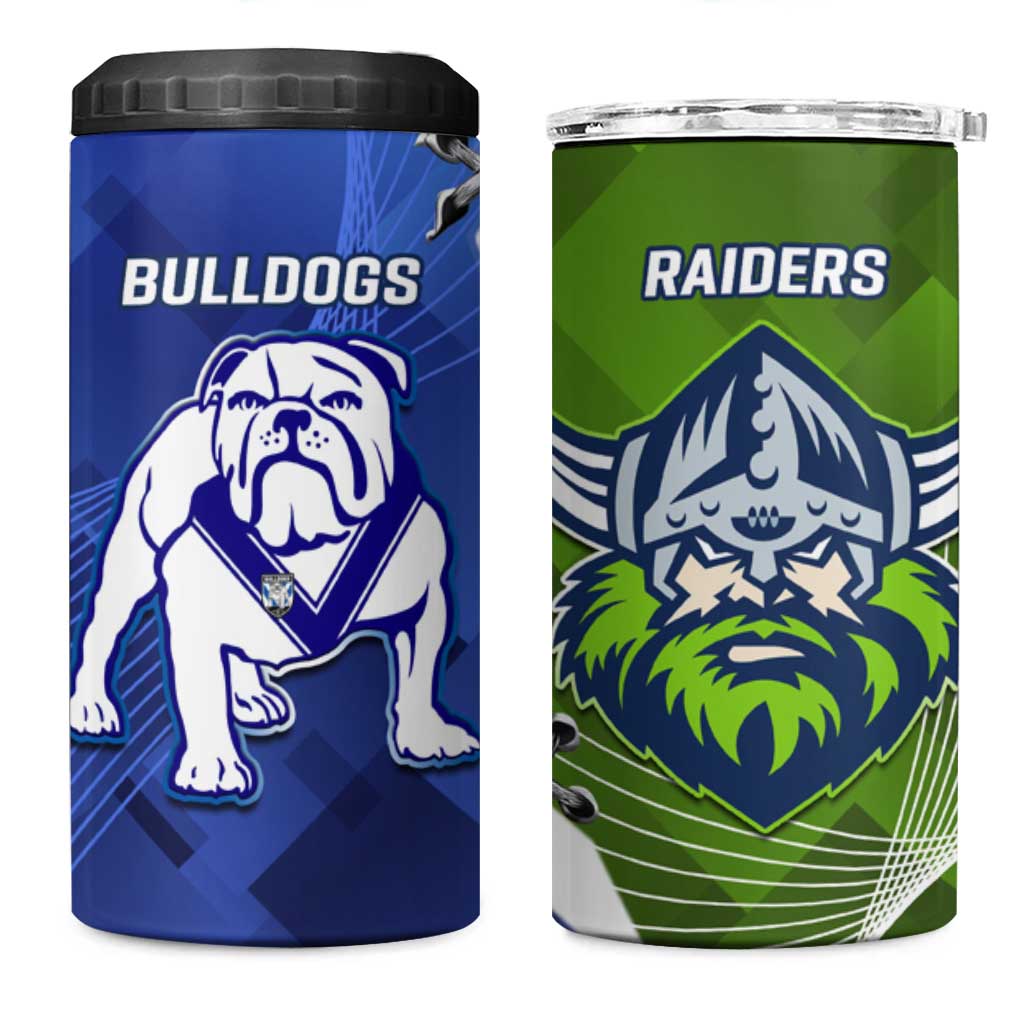 Bulldogs And Raiders Rugby 4 in 1 Can Cooler Tumbler Dynamic Style