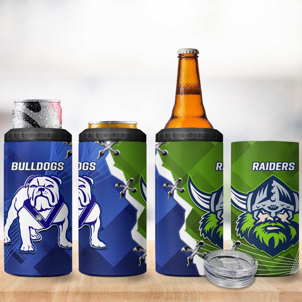 Bulldogs And Raiders Rugby 4 in 1 Can Cooler Tumbler Dynamic Style
