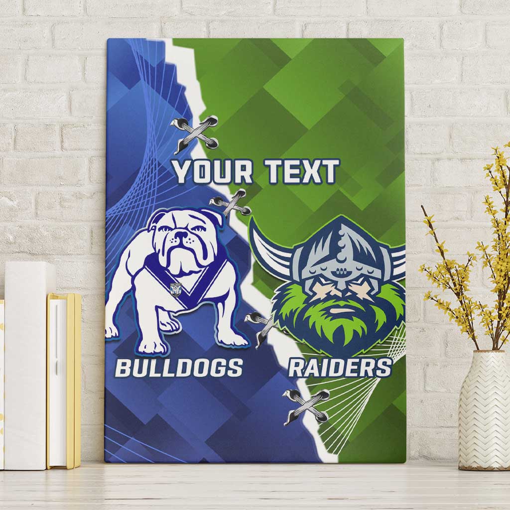 Custom Bulldogs And Raiders Rugby Canvas Wall Art Dynamic Style