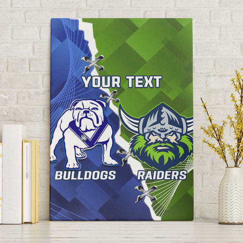 Custom Bulldogs And Raiders Rugby Canvas Wall Art Dynamic Style