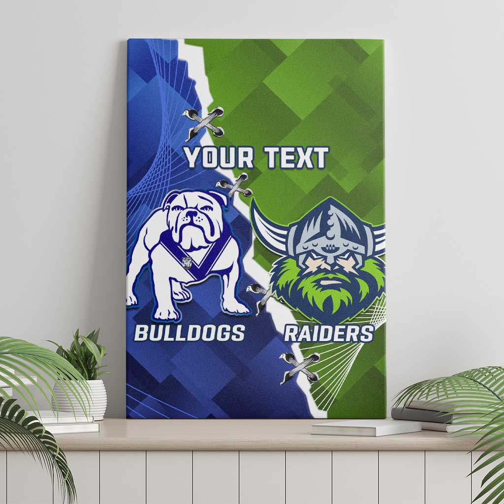 Custom Bulldogs And Raiders Rugby Canvas Wall Art Dynamic Style
