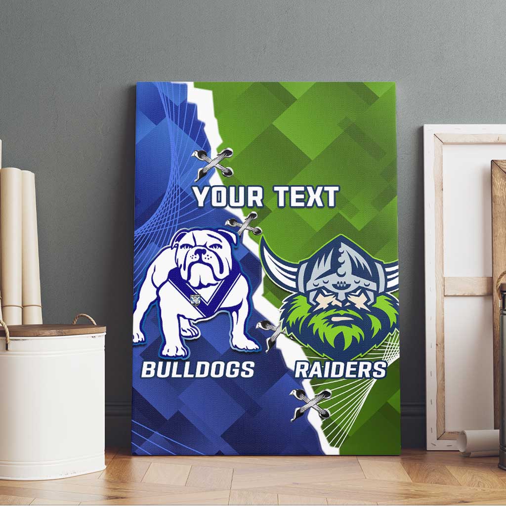 Custom Bulldogs And Raiders Rugby Canvas Wall Art Dynamic Style