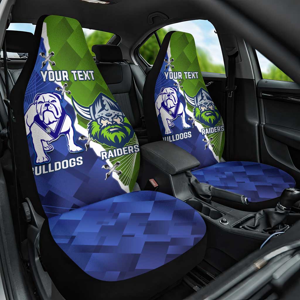Custom Bulldogs And Raiders Rugby Car Seat Cover Dynamic Style