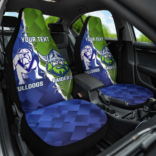 Custom Bulldogs And Raiders Rugby Car Seat Cover Dynamic Style