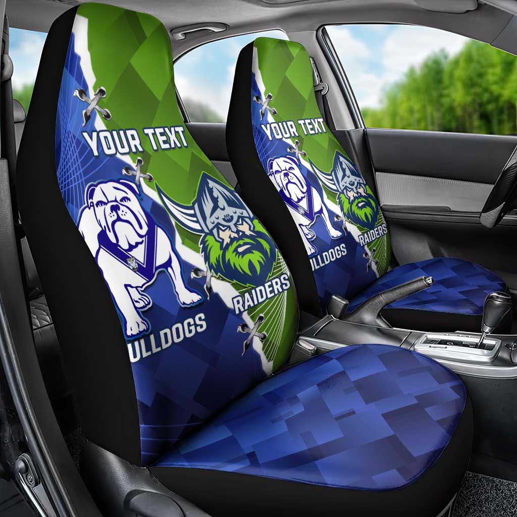 Custom Bulldogs And Raiders Rugby Car Seat Cover Dynamic Style