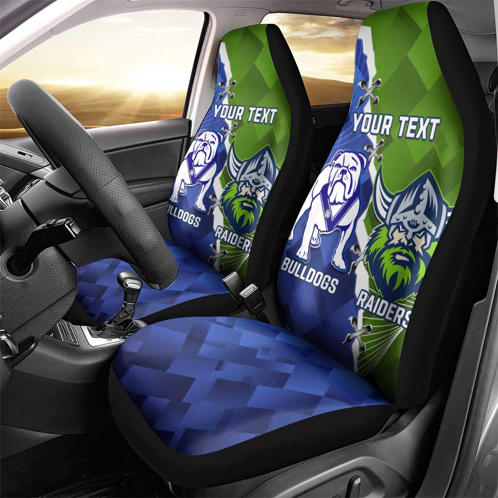 Custom Bulldogs And Raiders Rugby Car Seat Cover Dynamic Style