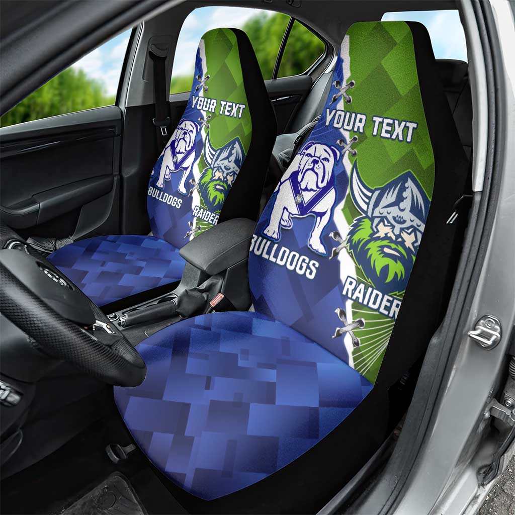 Custom Bulldogs And Raiders Rugby Car Seat Cover Dynamic Style
