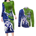 Custom Bulldogs And Raiders Rugby Couples Matching Long Sleeve Bodycon Dress and Long Sleeve Button Shirt Dynamic Style