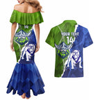 Custom Bulldogs And Raiders Rugby Couples Matching Mermaid Dress and Hawaiian Shirt Dynamic Style