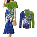 Custom Bulldogs And Raiders Rugby Couples Matching Mermaid Dress and Long Sleeve Button Shirt Dynamic Style