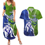 Custom Bulldogs And Raiders Rugby Couples Matching Summer Maxi Dress and Hawaiian Shirt Dynamic Style