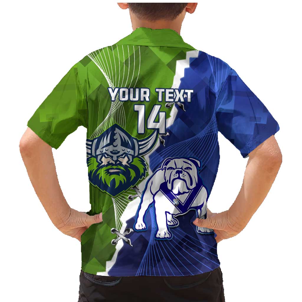 Custom Bulldogs And Raiders Rugby Family Matching Mermaid Dress and Hawaiian Shirt Dynamic Style