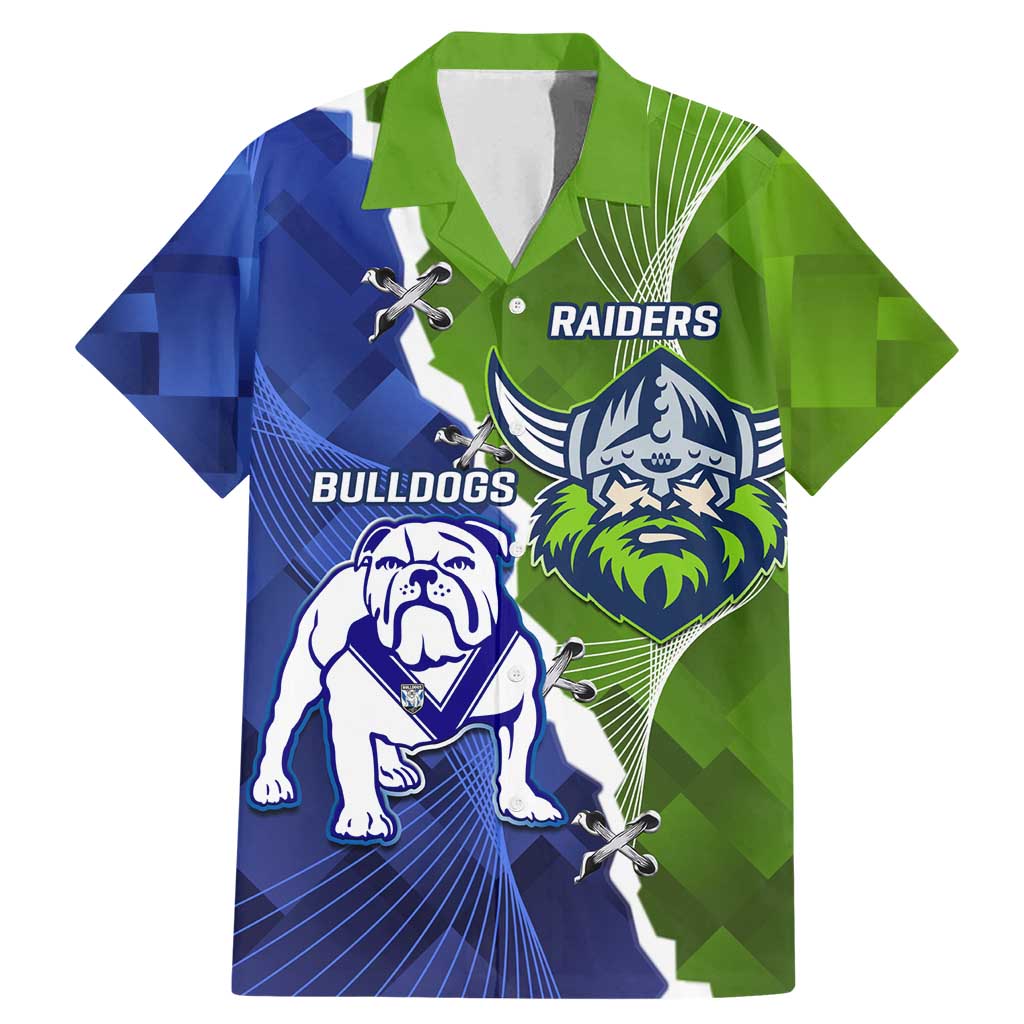 Custom Bulldogs And Raiders Rugby Family Matching Mermaid Dress and Hawaiian Shirt Dynamic Style