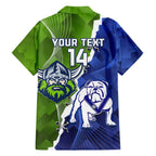 Custom Bulldogs And Raiders Rugby Family Matching Off The Shoulder Long Sleeve Dress and Hawaiian Shirt Dynamic Style