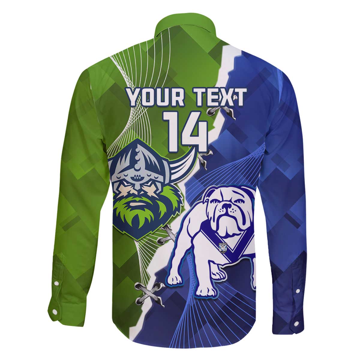 Custom Bulldogs And Raiders Rugby Family Matching Off The Shoulder Long Sleeve Dress and Hawaiian Shirt Dynamic Style