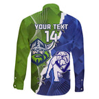Custom Bulldogs And Raiders Rugby Family Matching Off Shoulder Short Dress and Hawaiian Shirt Dynamic Style