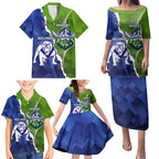 Custom Bulldogs And Raiders Rugby Family Matching Puletasi and Hawaiian Shirt Dynamic Style