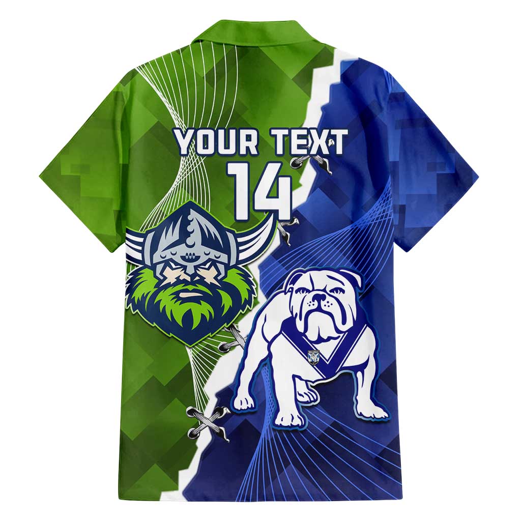 Custom Bulldogs And Raiders Rugby Family Matching Puletasi and Hawaiian Shirt Dynamic Style