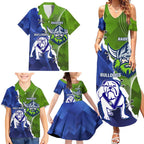 Custom Bulldogs And Raiders Rugby Family Matching Summer Maxi Dress and Hawaiian Shirt Dynamic Style
