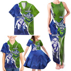 Custom Bulldogs And Raiders Rugby Family Matching Tank Maxi Dress and Hawaiian Shirt Dynamic Style