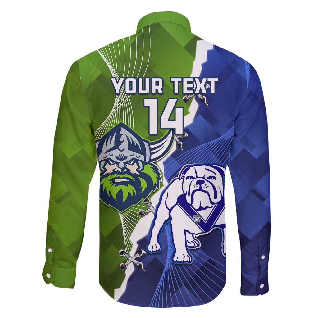 Custom Bulldogs And Raiders Rugby Family Matching Tank Maxi Dress and Hawaiian Shirt Dynamic Style