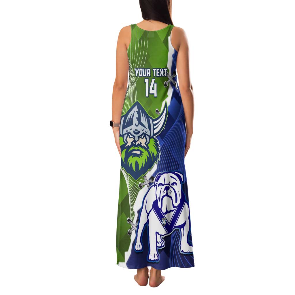 Custom Bulldogs And Raiders Rugby Family Matching Tank Maxi Dress and Hawaiian Shirt Dynamic Style