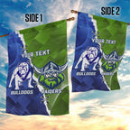 Custom Bulldogs And Raiders Rugby Garden Flag Dynamic Style