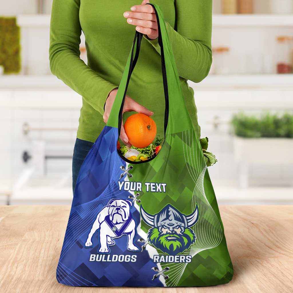 Custom Bulldogs And Raiders Rugby Grocery Bag Dynamic Style