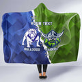 Custom Bulldogs And Raiders Rugby Hooded Blanket Dynamic Style