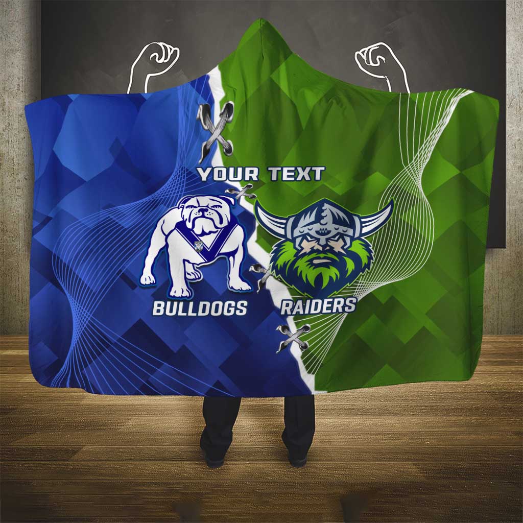 Custom Bulldogs And Raiders Rugby Hooded Blanket Dynamic Style