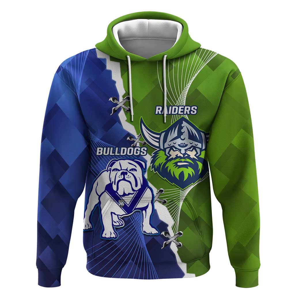 Custom Bulldogs And Raiders Rugby Hoodie Dynamic Style