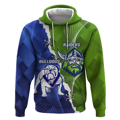 Custom Bulldogs And Raiders Rugby Hoodie Dynamic Style