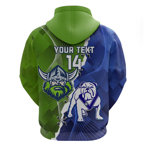 Custom Bulldogs And Raiders Rugby Hoodie Dynamic Style