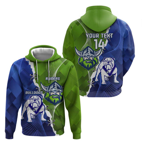 Custom Bulldogs And Raiders Rugby Hoodie Dynamic Style