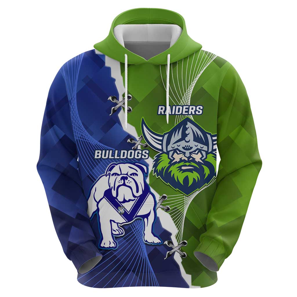 Custom Bulldogs And Raiders Rugby Hoodie Dynamic Style