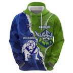 Custom Bulldogs And Raiders Rugby Hoodie Dynamic Style