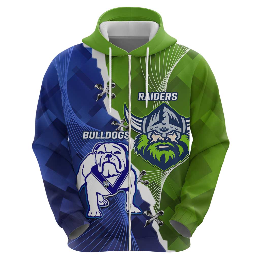 Custom Bulldogs And Raiders Rugby Hoodie Dynamic Style