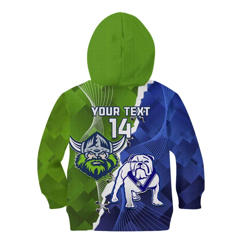 Custom Bulldogs And Raiders Rugby Kid Hoodie Dynamic Style