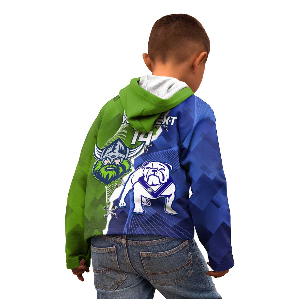 Custom Bulldogs And Raiders Rugby Kid Hoodie Dynamic Style
