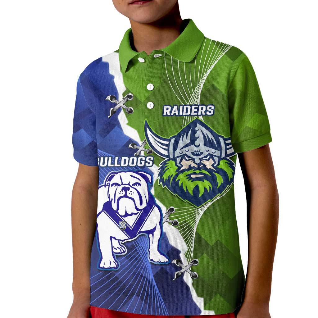 Custom Bulldogs And Raiders Rugby Kid Polo Shirt Dynamic Style