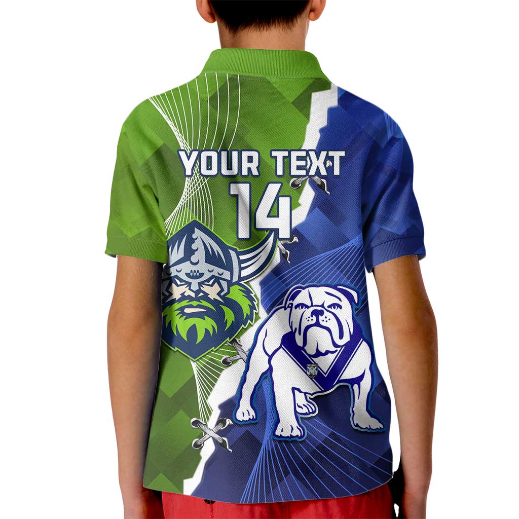 Custom Bulldogs And Raiders Rugby Kid Polo Shirt Dynamic Style