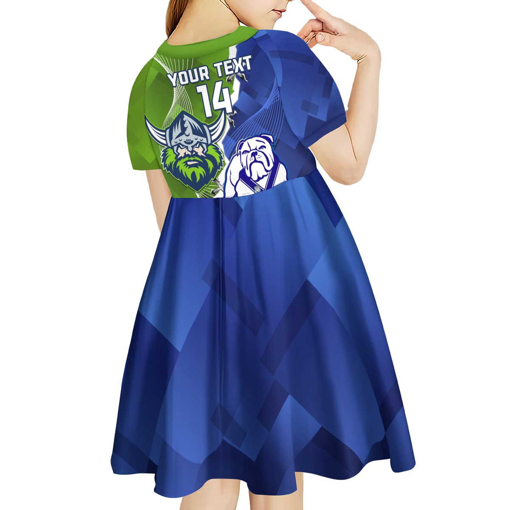 Custom Bulldogs And Raiders Rugby Kid Short Sleeve Dress Dynamic Style