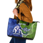 Custom Bulldogs And Raiders Rugby Leather Tote Bag Dynamic Style