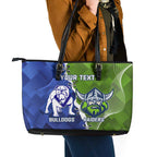 Custom Bulldogs And Raiders Rugby Leather Tote Bag Dynamic Style