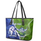 Custom Bulldogs And Raiders Rugby Leather Tote Bag Dynamic Style