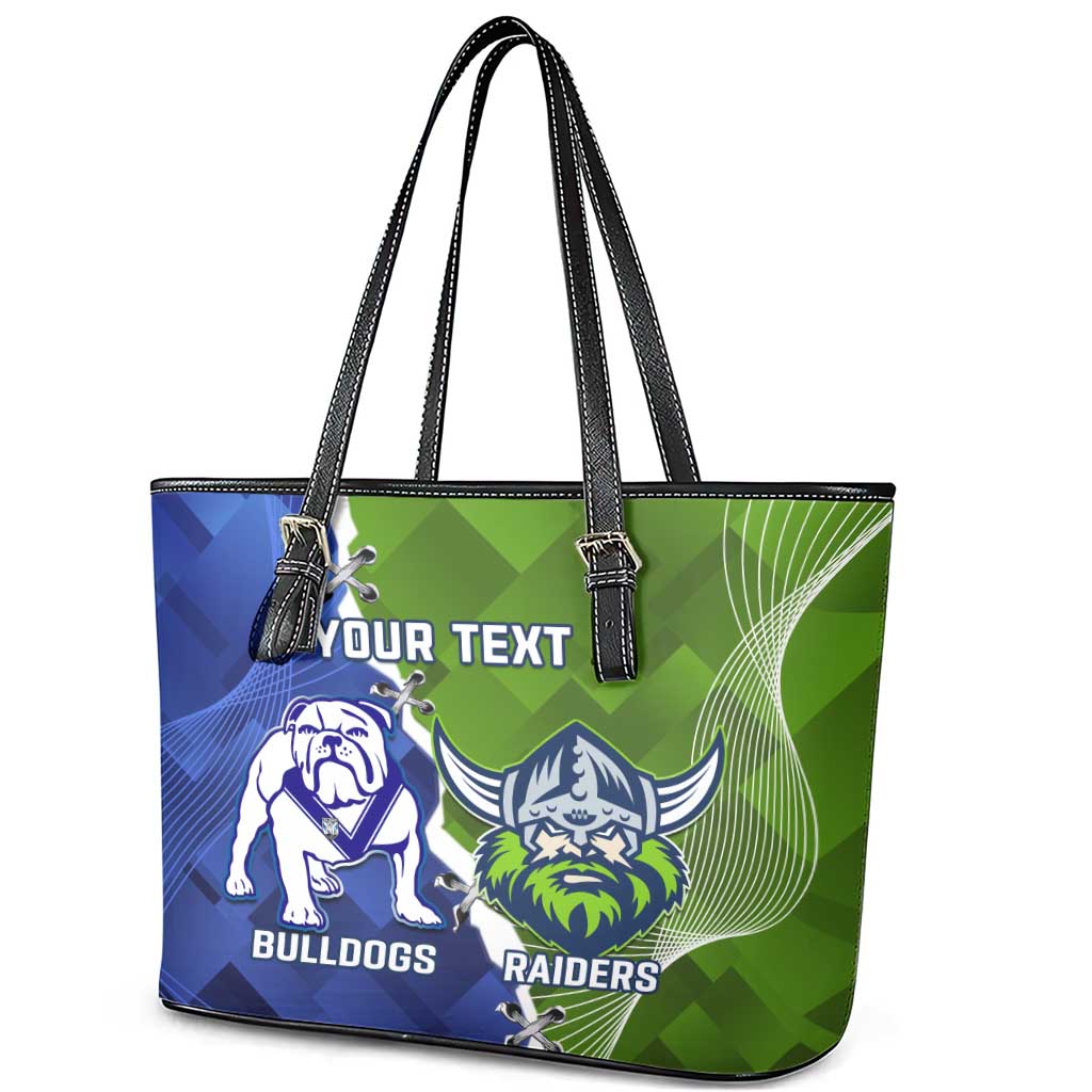 Custom Bulldogs And Raiders Rugby Leather Tote Bag Dynamic Style